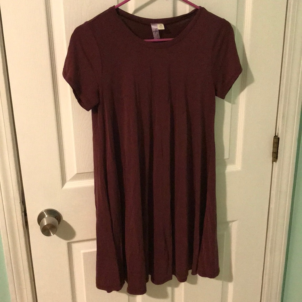 Maroon T- Shirt Dress
